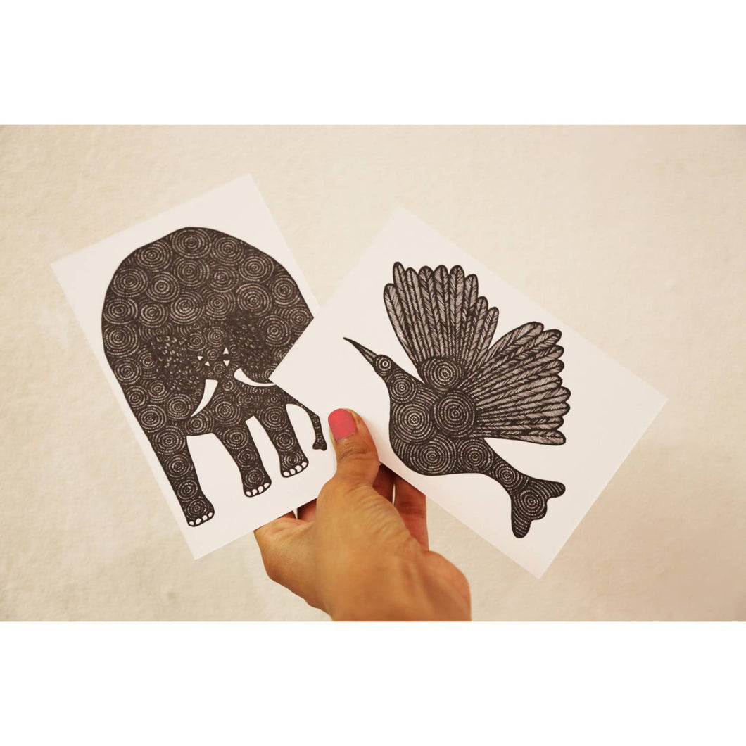 Set of 6 Letter Press Post Cards - Rajkumar Shyam